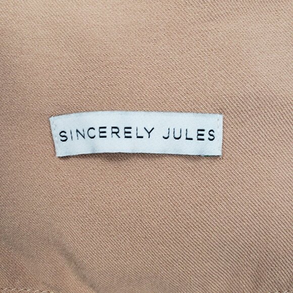 Sincerely Jules Belted Extreme Wide Leg Pants Women's Size Small Peach Apricot - Picture 2 of 16